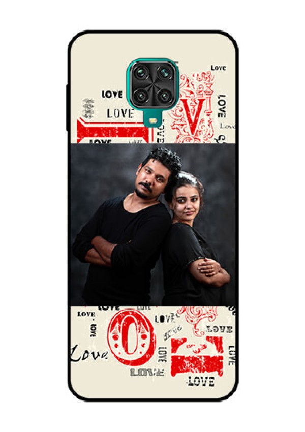 Redmi Note 9 Pro Photo Printing on Glass Case  - Trendy Love Design Case