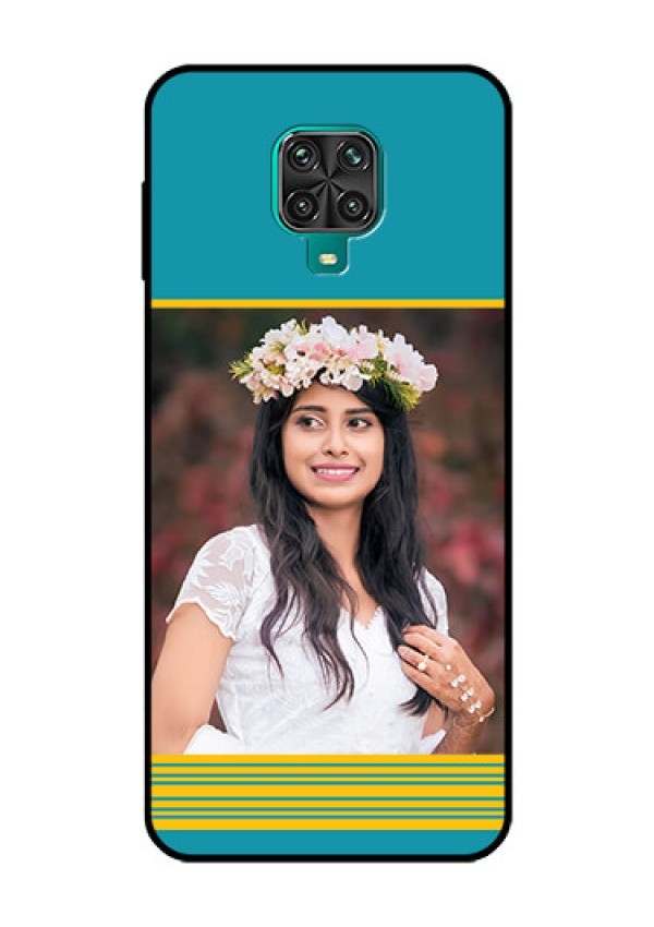 Redmi Note 9 Pro Custom Glass Phone Case  - Yellow & Blue Design 