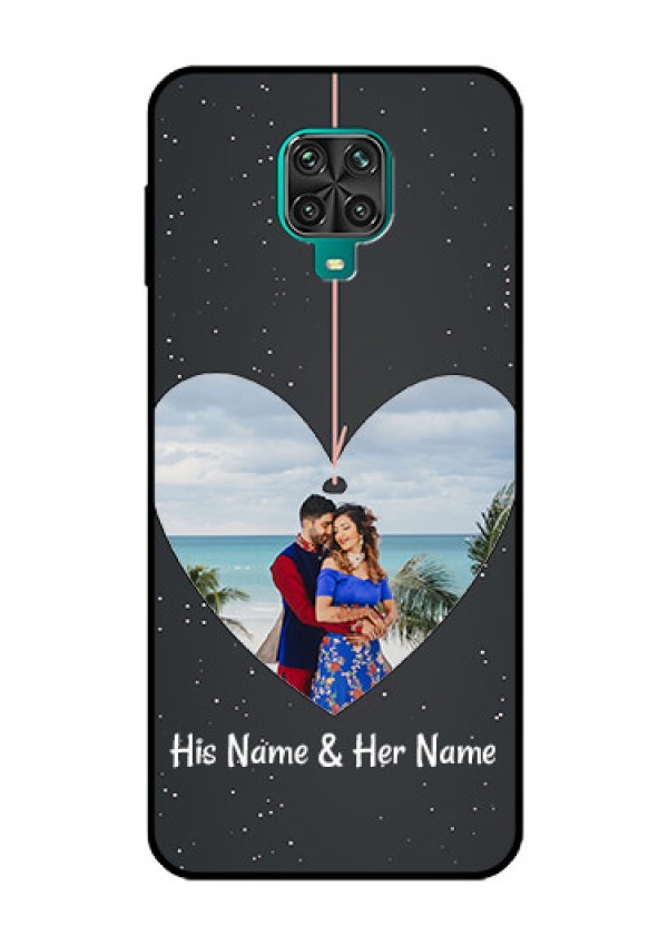 Redmi Note 9 Pro Custom Glass Phone Case  - Hanging Heart Design