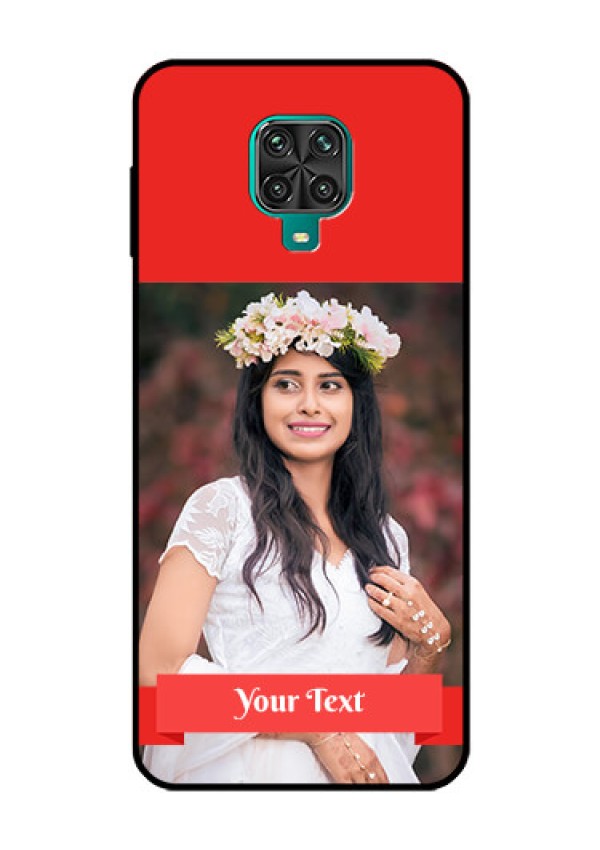 Redmi Note 9 Pro Custom Glass Phone Case  - Simple Red Color Design