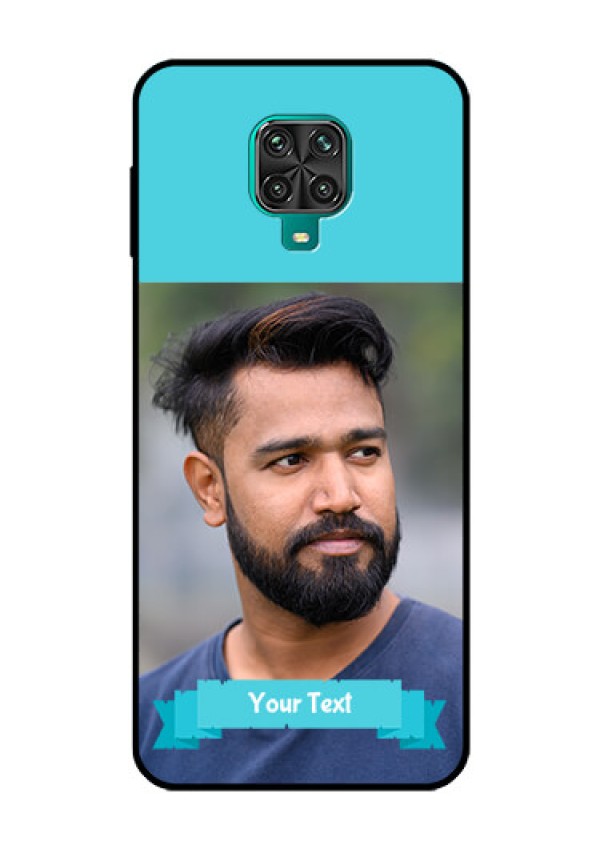Redmi Note 9 Pro Personalized Glass Phone Case  - Simple Blue Color Design