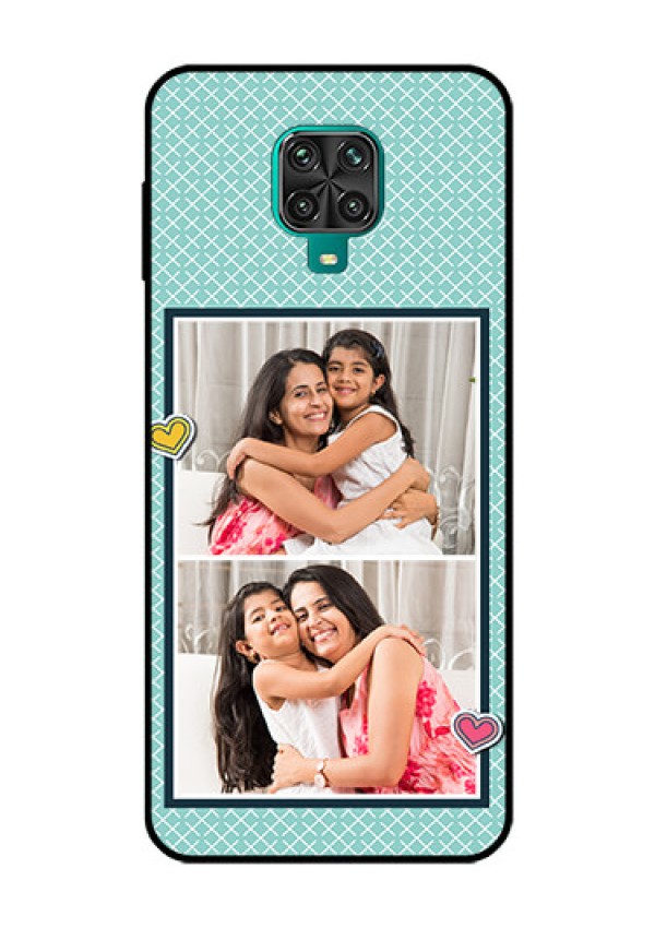 Redmi Note 9 Pro Custom Glass Phone Case  - 2 Image Holder with Pattern Design