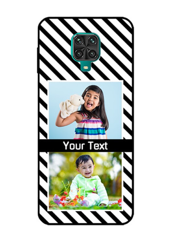 Redmi Note 9 Pro Photo Printing on Glass Case  - Black And White Stripes Design