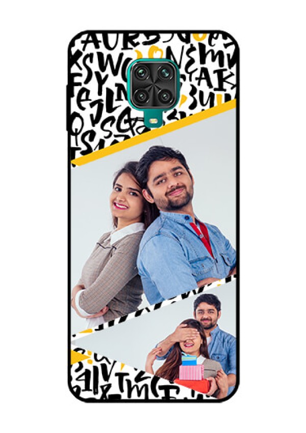 Redmi Note 9 Pro Custom Glass Mobile Case  - Letters Pattern Design