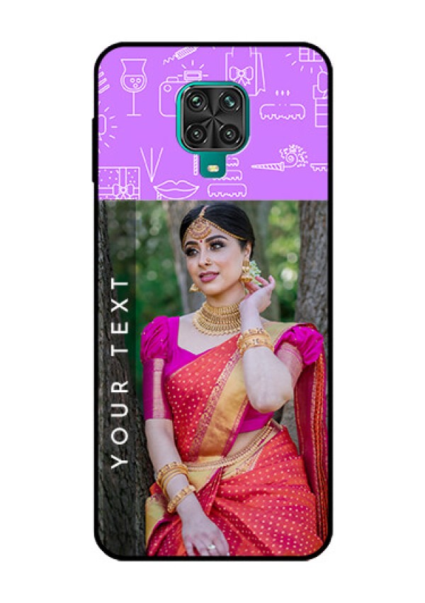 Redmi Note 9 Pro Custom Glass Mobile Case  - Birthday Icons Design