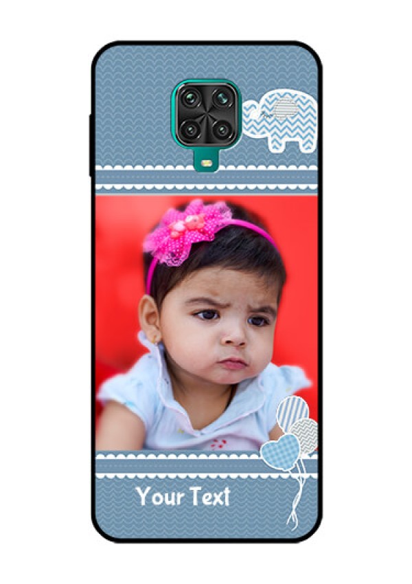 Redmi Note 9 Pro Photo Printing on Glass Case  - with Kids Pattern Design