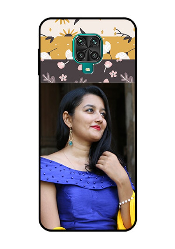 Redmi Note 9 Pro Custom Glass Phone Case  - Stylish Floral Design