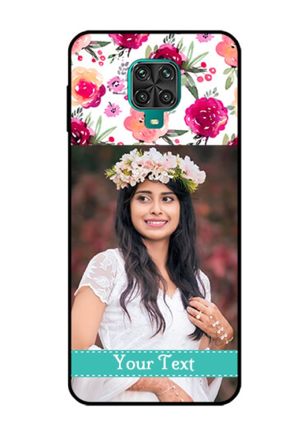 Redmi Note 9 Pro Custom Glass Phone Case  - Watercolor Floral Design