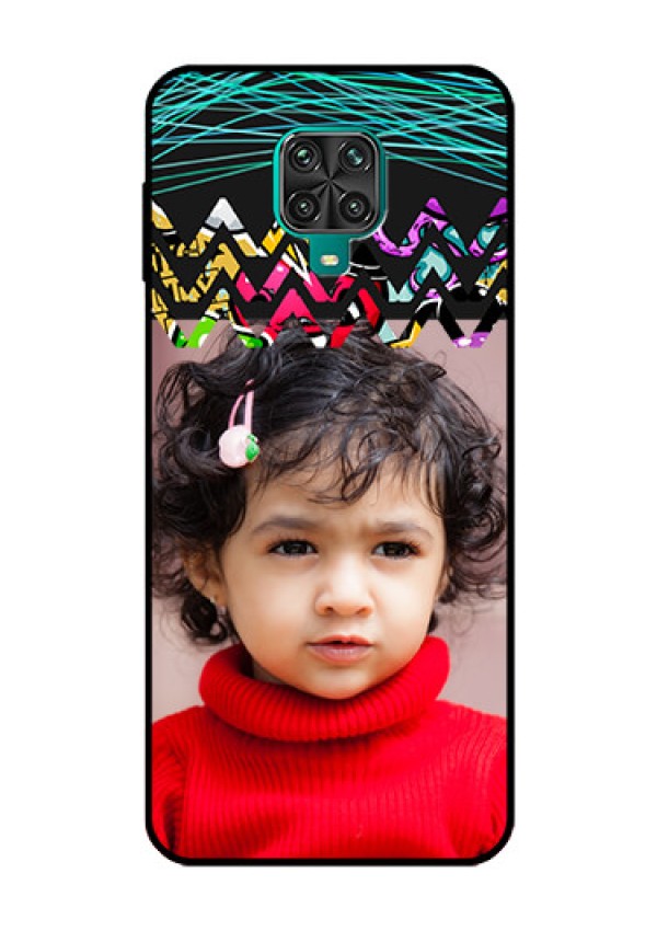 Redmi Note 9 Pro Personalized Glass Phone Case  - Neon Abstract Design