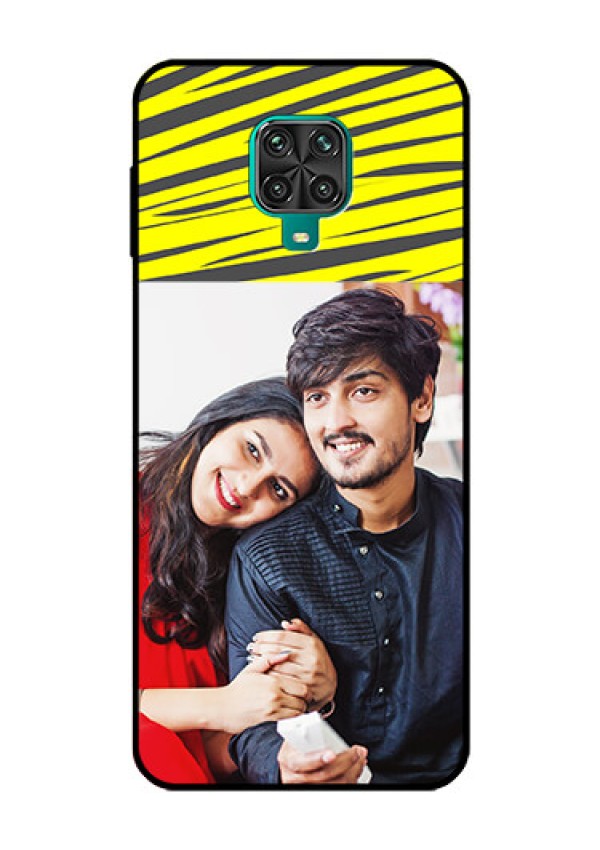 Redmi Note 9 Pro Photo Printing on Glass Case  - Yellow Abstract Design