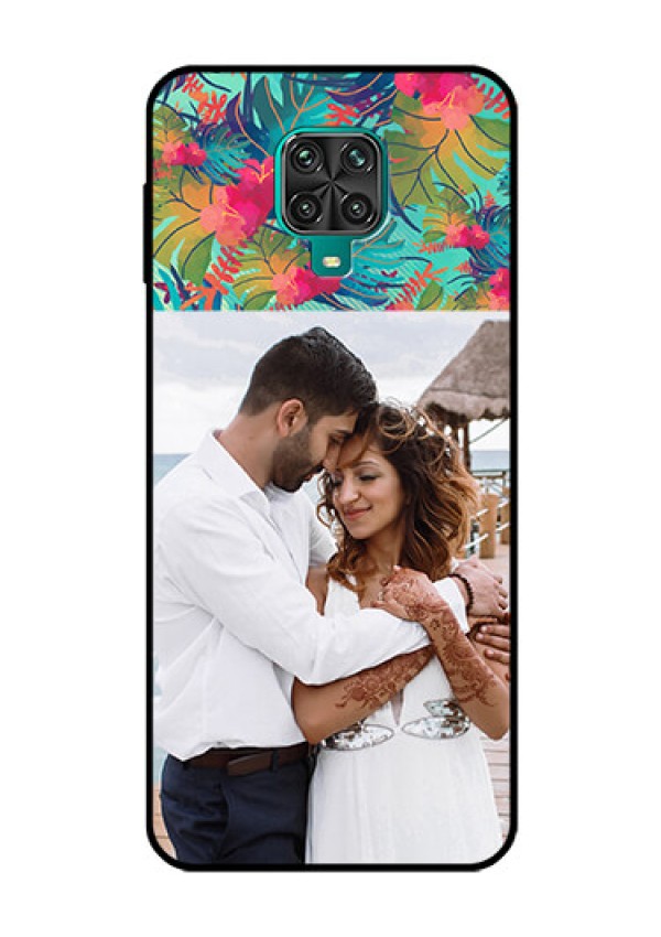 Redmi Note 9 Pro Photo Printing on Glass Case  - Watercolor Floral Design
