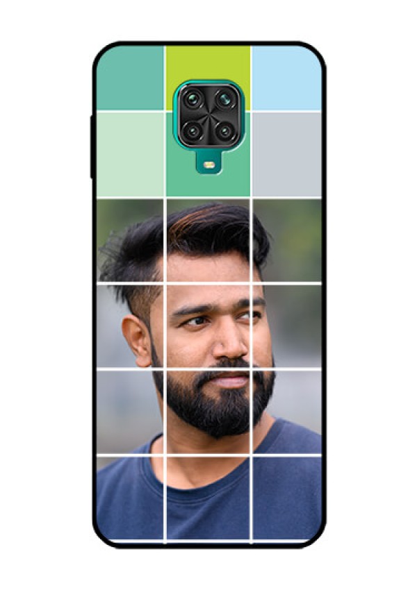 Redmi Note 9 Pro Photo Printing on Glass Case  - with white box pattern 