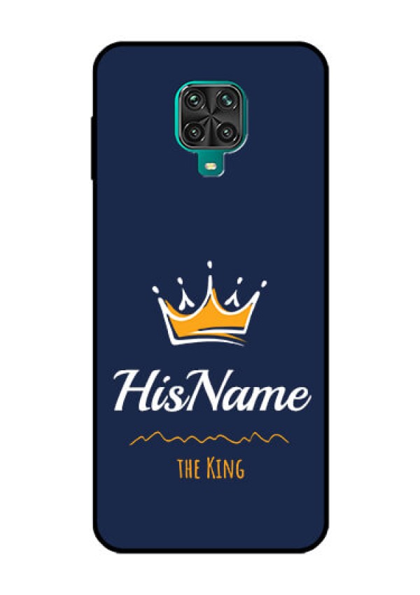 Redmi Note 9 Pro Glass Phone Case King with Name