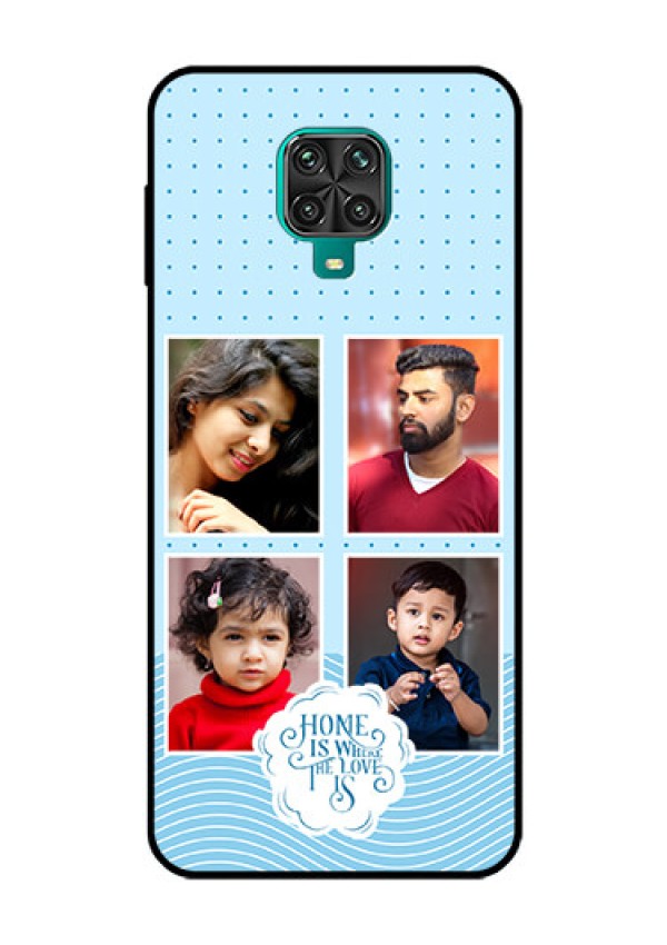 Xiaomi Redmi Note 9 Pro Custom Glass Phone Case - Cute love quote with 4 pic upload Design