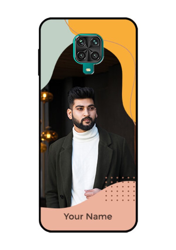 Xiaomi Redmi Note 9 Pro Personalized Glass Phone Case - Tri-coloured overlay design