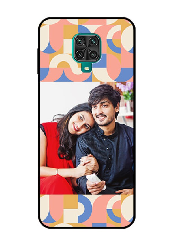 Xiaomi Redmi Note 9 Pro Photo Printing on Glass Case - Semi-circle Maze Pattern Design
