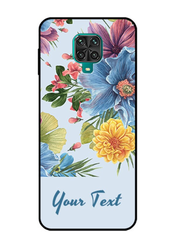 Xiaomi Redmi Note 9 Pro Custom Glass Mobile Case - Stunning Watercolored Flowers Painting Design