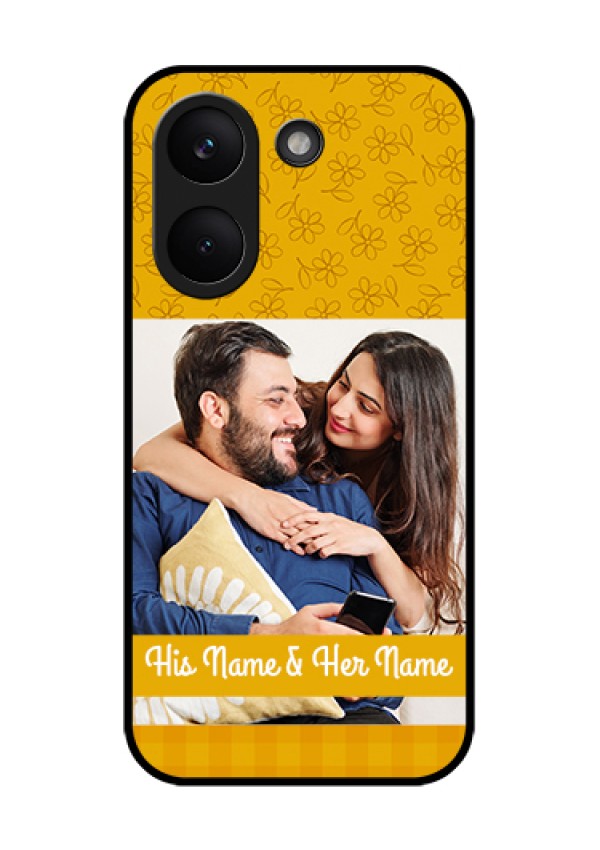 Xiaomi Redmi Turbo 5 Custom Glass Phone Case - Yellow Floral Design