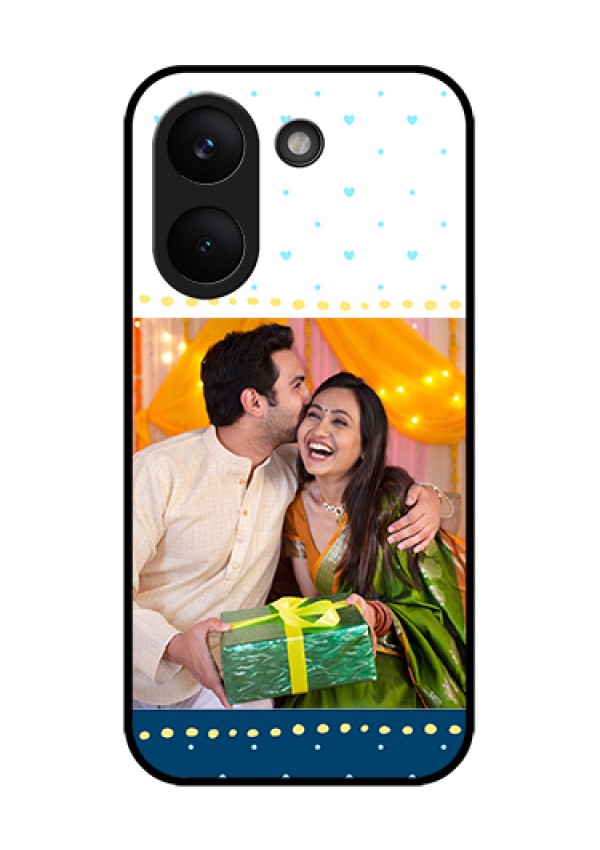 Xiaomi Redmi Turbo 5 Custom Glass Phone Case - White And Blue Abstract Design
