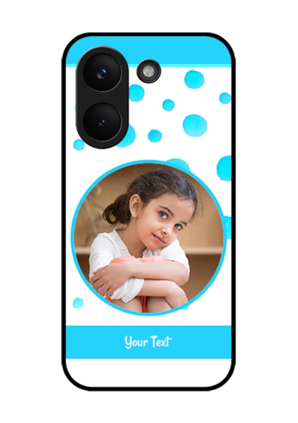 Xiaomi Redmi Turbo 5 Custom Glass Phone Case - Blue Bubbles Pattern Design