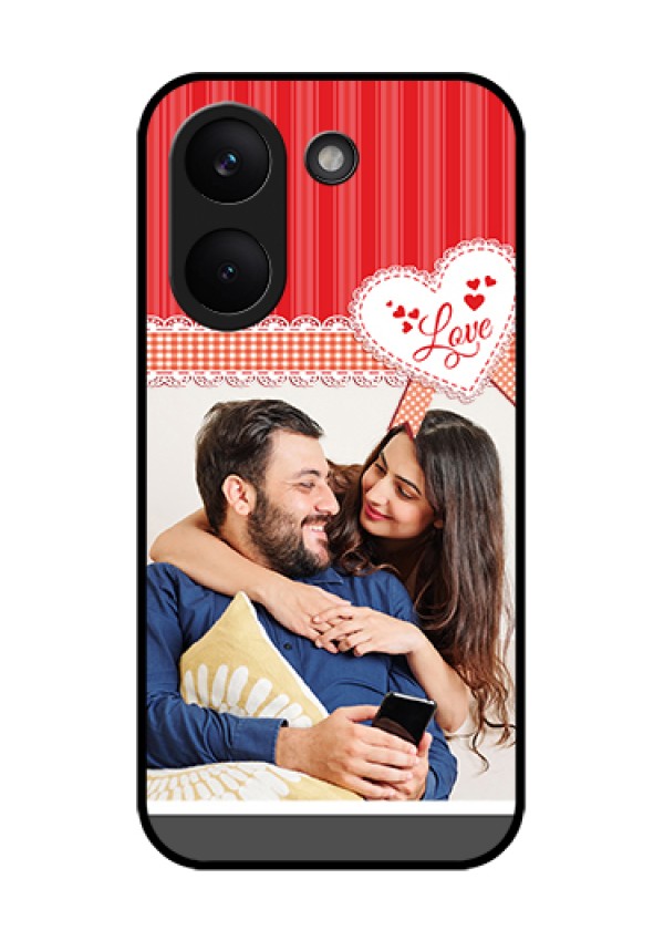 Xiaomi Redmi Turbo 5 Custom Glass Phone Case - Red Love Pattern Design