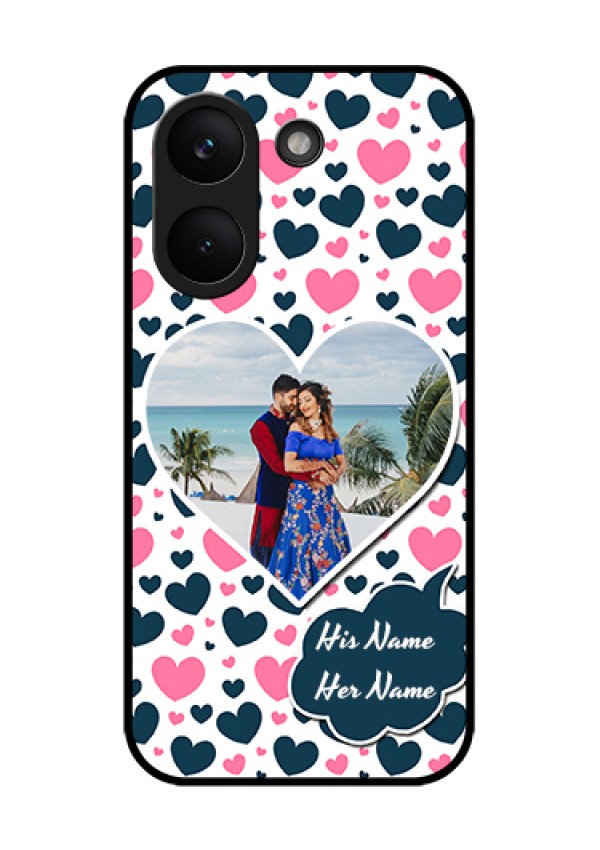 Xiaomi Redmi Turbo 5 Custom Glass Phone Case - Pink & Blue Heart Design