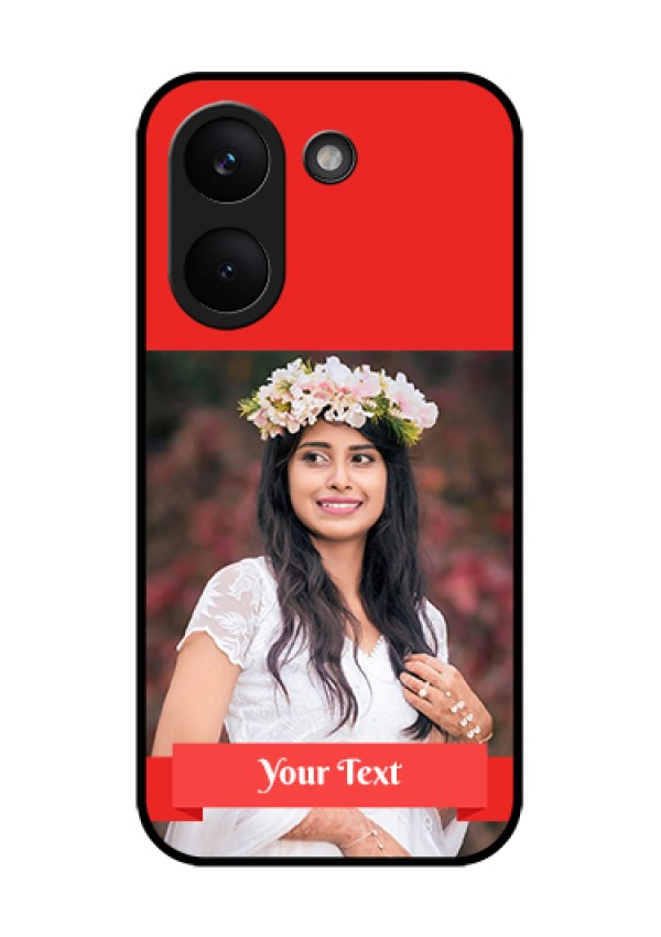 Xiaomi Redmi Turbo 5 Custom Glass Phone Case - Simple Red Color Design