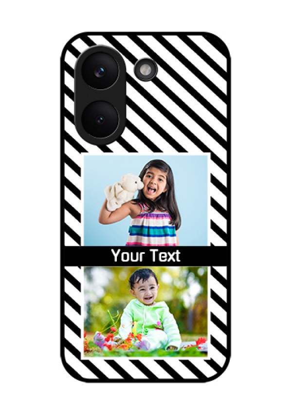 Xiaomi Redmi Turbo 5 Custom Glass Phone Case - Black And White Stripes Design