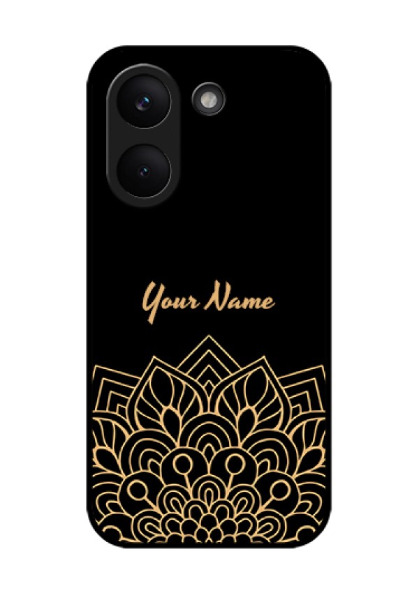 Xiaomi Redmi Turbo 5 Custom Glass Phone Case - Golden Mandala Design