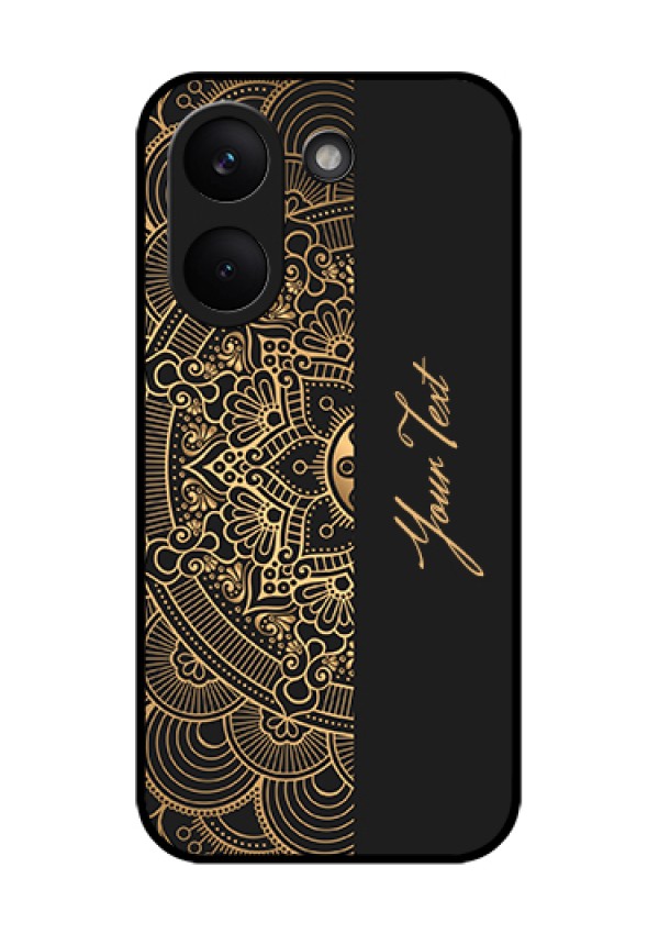 Xiaomi Redmi Turbo 5 Custom Glass Phone Case - Mandala Art With Custom Text Design