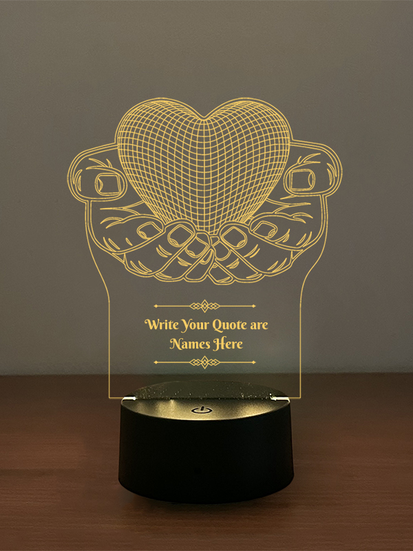 Loving Hear In Hands Illusion Lamp