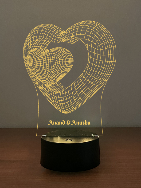 Little Heart Inside Heart Illusion Lamp