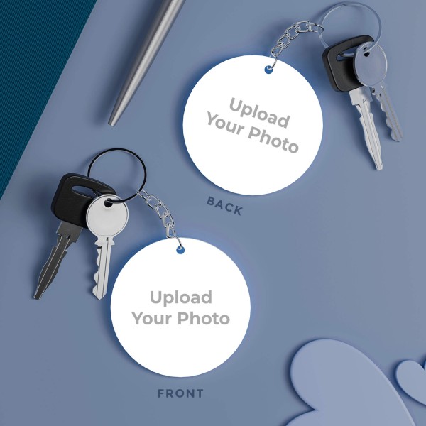 Round Shaped Photo Keychains With Two Side Print On Acrylic