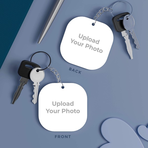 Rounded Corners Shaped Photo Keychains With Two Side Print On Acrylic