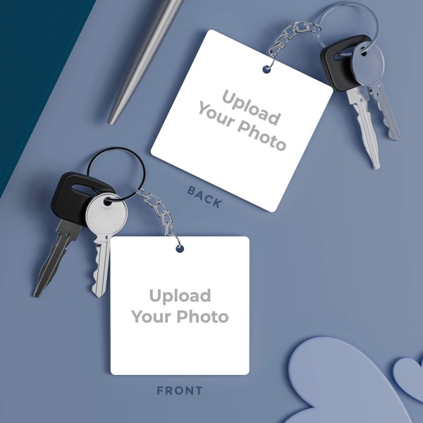 Square Shaped Photo Keychains With Two Side Print On Acrylic