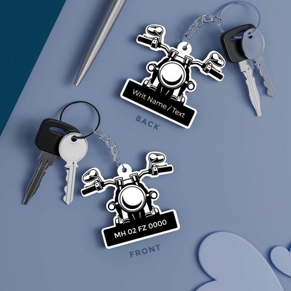 Make Way For The Rider Design With Text Keychain