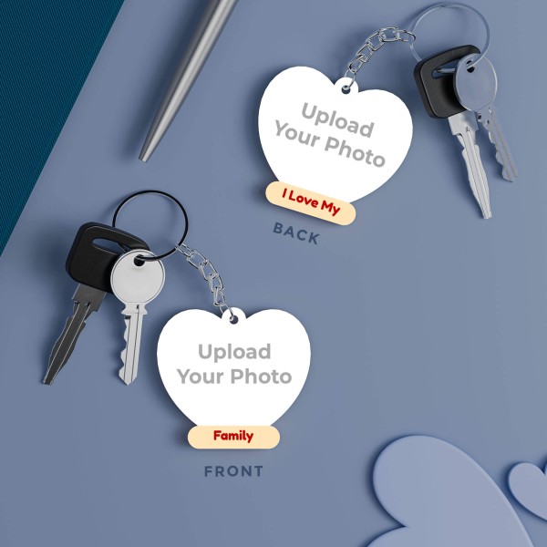 I Love My Family Design Keychain