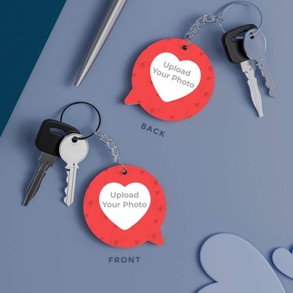 Couple Speech Bubble Shape Design Keychain