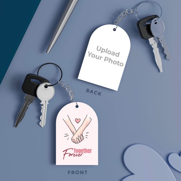 Together Forever Dome Shape Design Keychain
