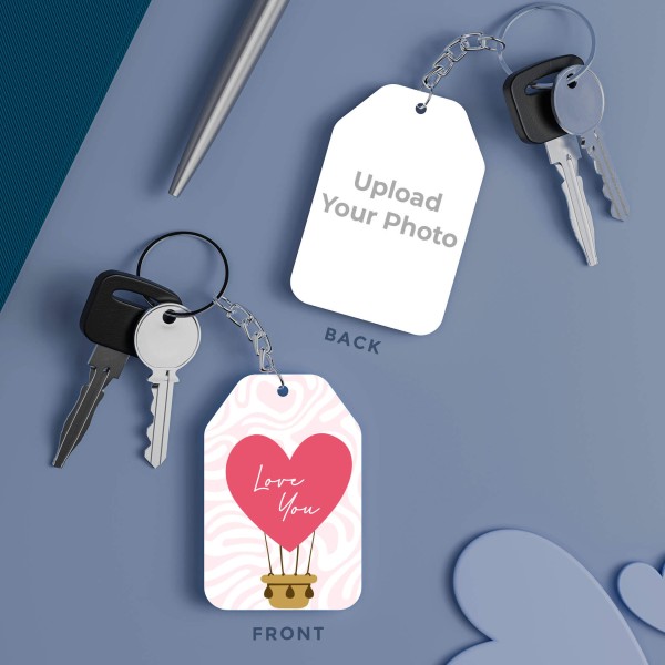 Couple Hot Air Balloon Design Keychain