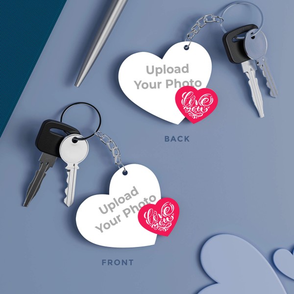 Couple Heart Shape Design Keychain