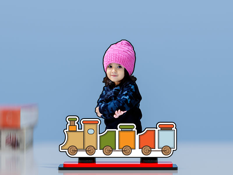 Cute Toy Train Styled Miniature Photo Stand Design