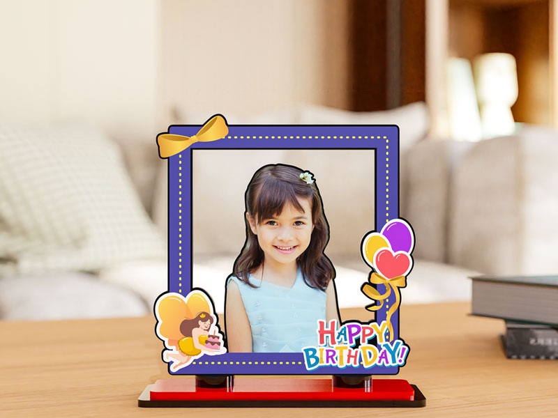 Gift Wrap Styled Happy Birthday Miniature Photo Stand Design