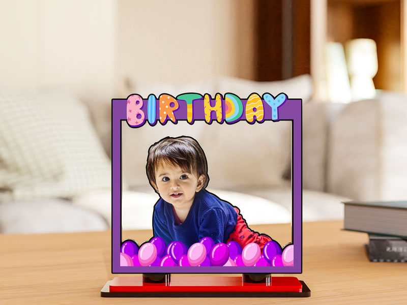 Birthday with Balloons Miniature Photo Stand Design