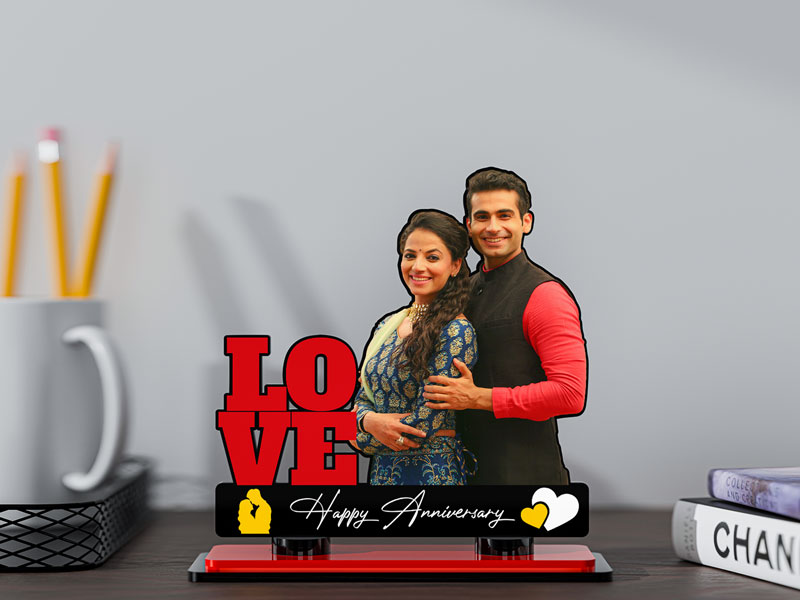 Happy Anniversary with Love Miniature Photo Stand Design