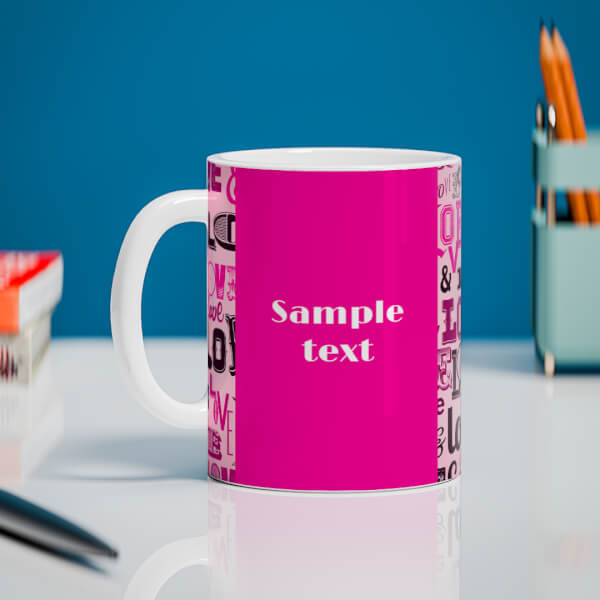 Different Love Proposal With Baby Pink Background Design On Mug