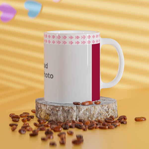 Floral Pattern Top border Design On Mug
