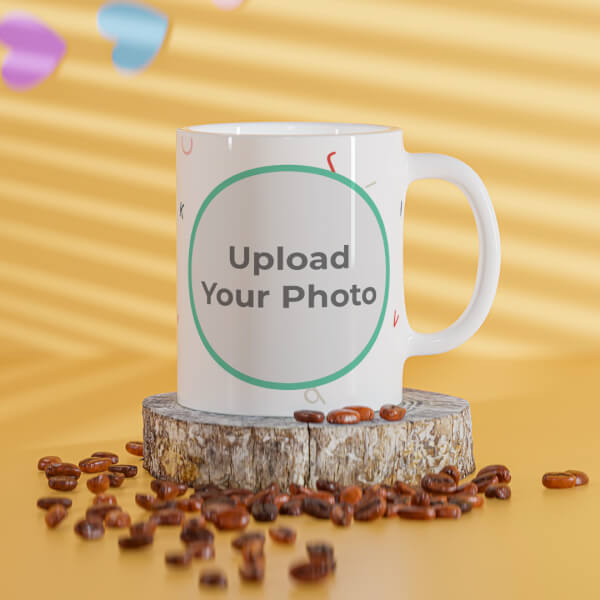 Flying Alphabets With White Background Design On Mug