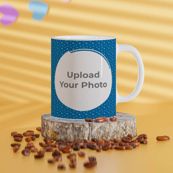 Dark Blue Background With Stars Pattern Design On Mug