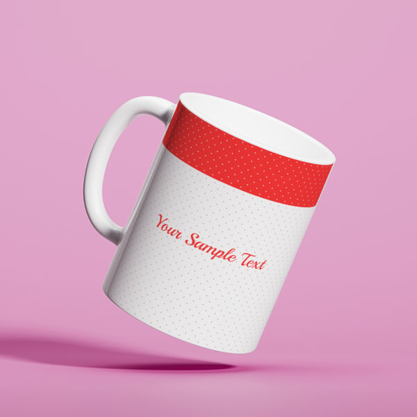 Dotted Pattern Background With Red border Design On Mug